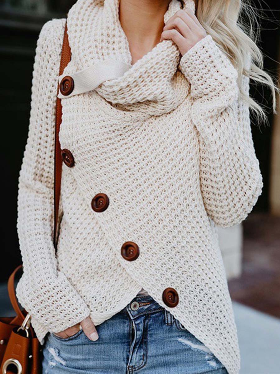 Lariful Irregular Winter Shawl Sweater