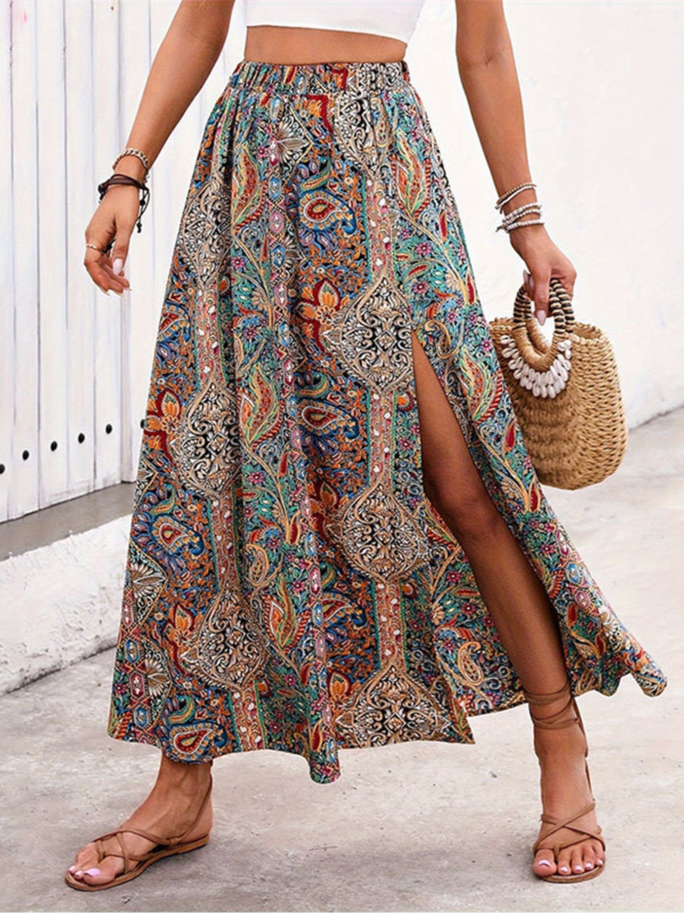 Lariful Ethnic Print Skirt