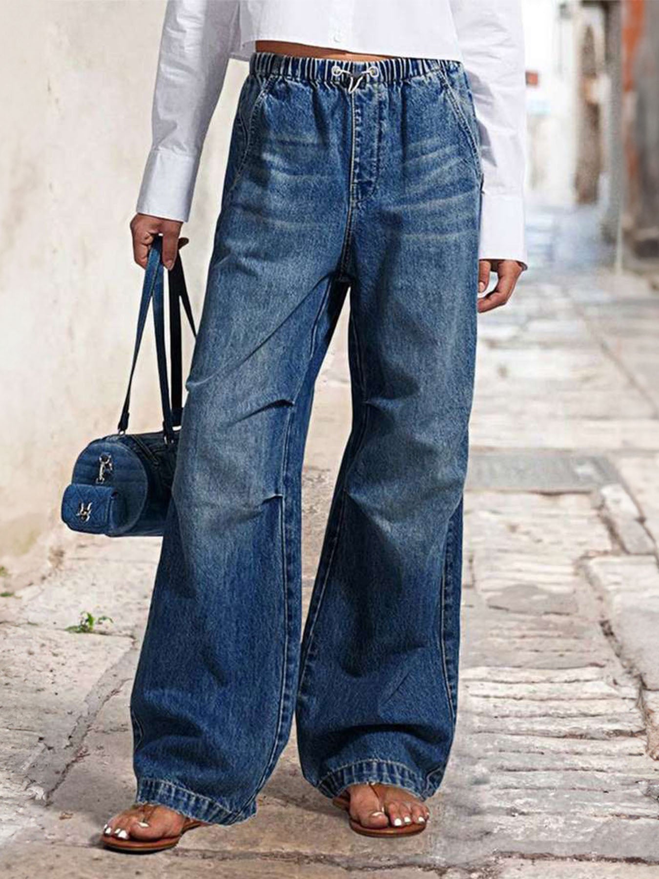 Lariful Loose Pleated Jeans