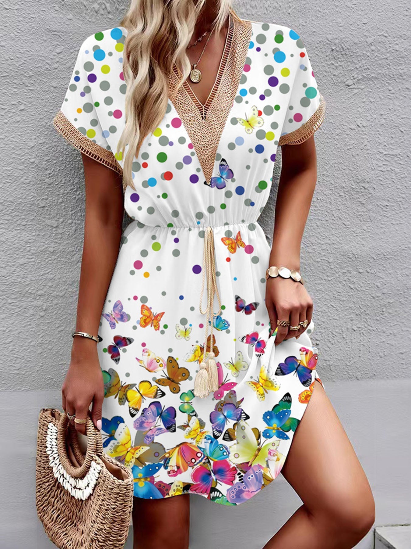 Lariful V-Neck Printed Dress