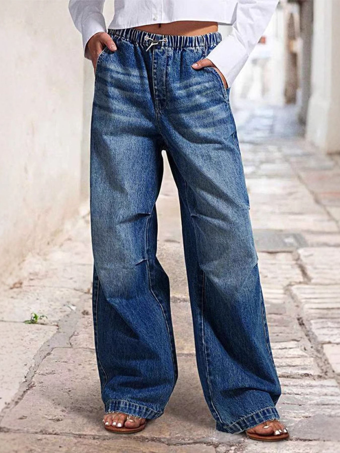 Lariful Loose Pleated Jeans