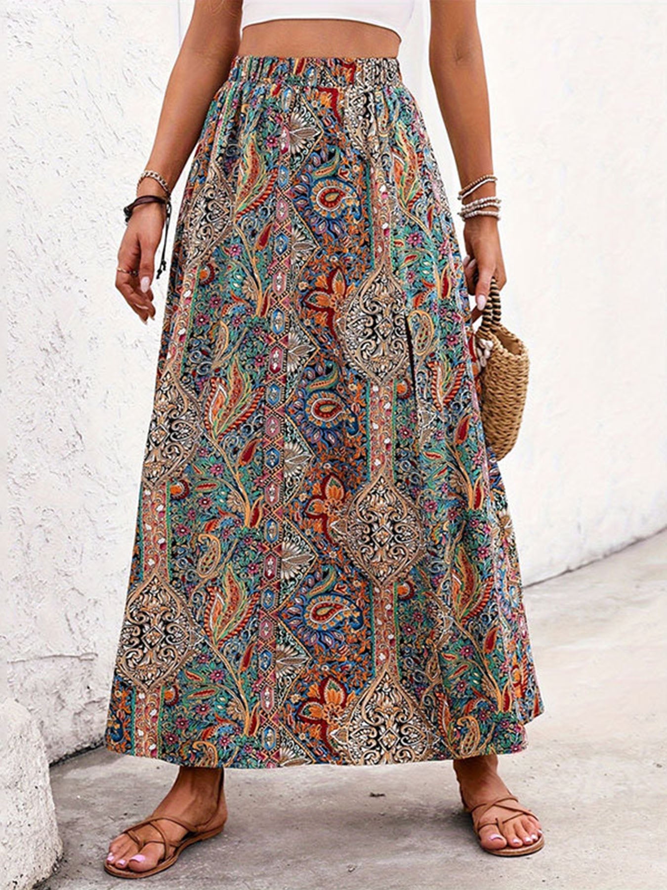 Lariful Ethnic Print Skirt