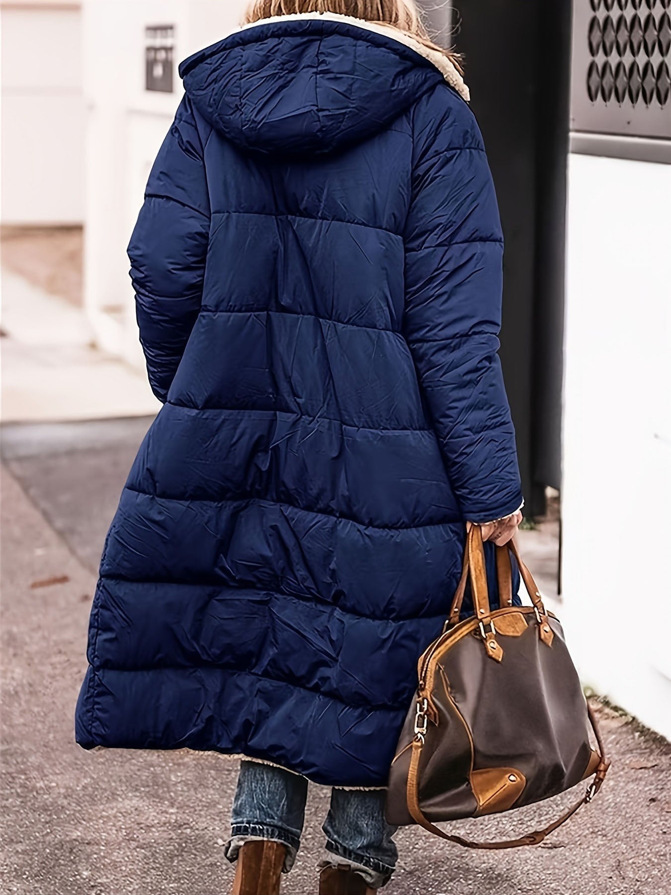 Lariful Thickened Navy Reversible Long Coat