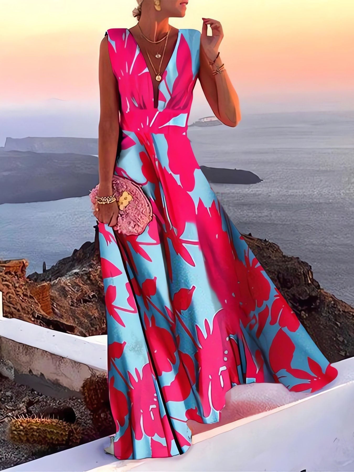 Lariful Solid Color Mid-waist Dress