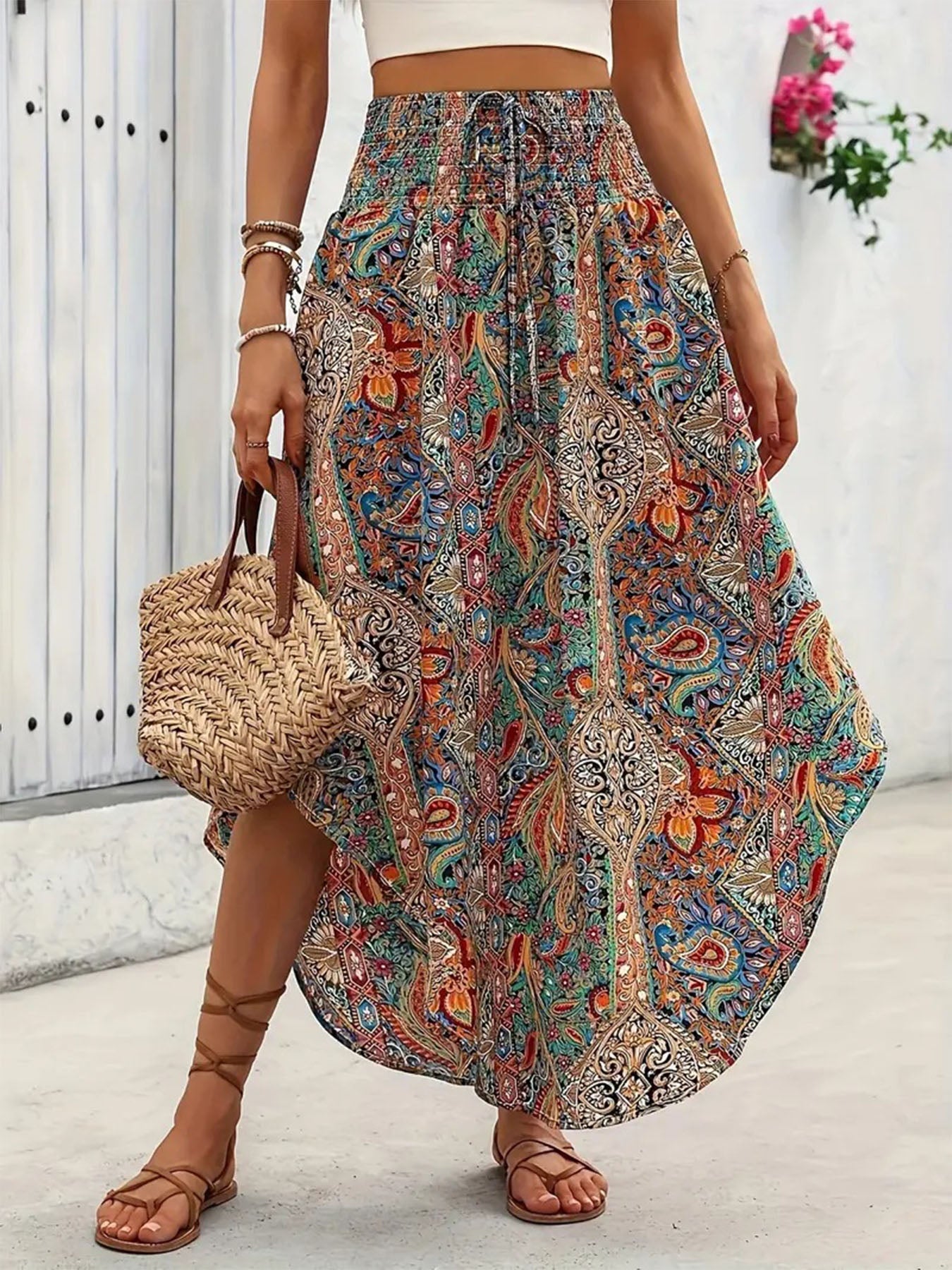 Lariful Boho Ethnic Skirt