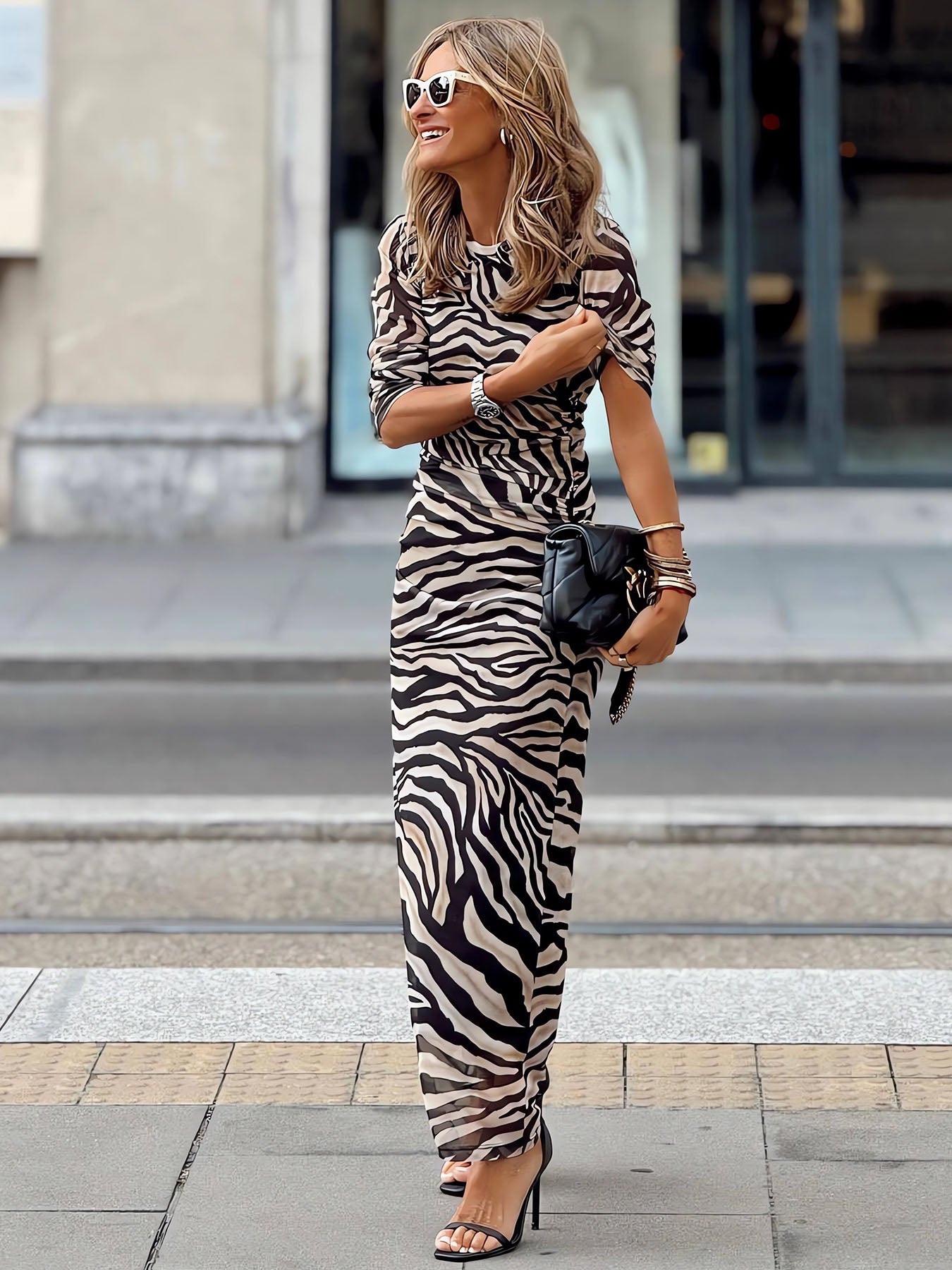 Lariful Zebra Pattern Dress