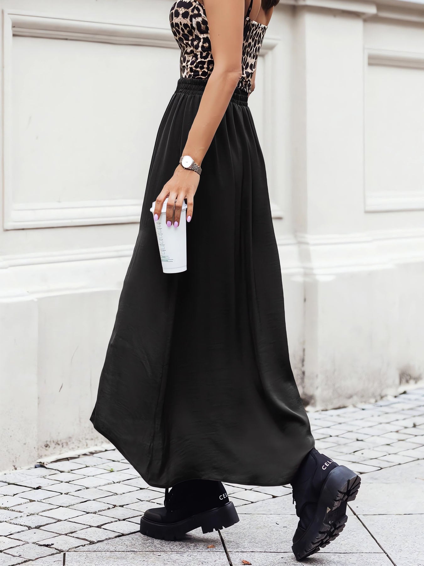 Lariful High Waist Knit Half Dress