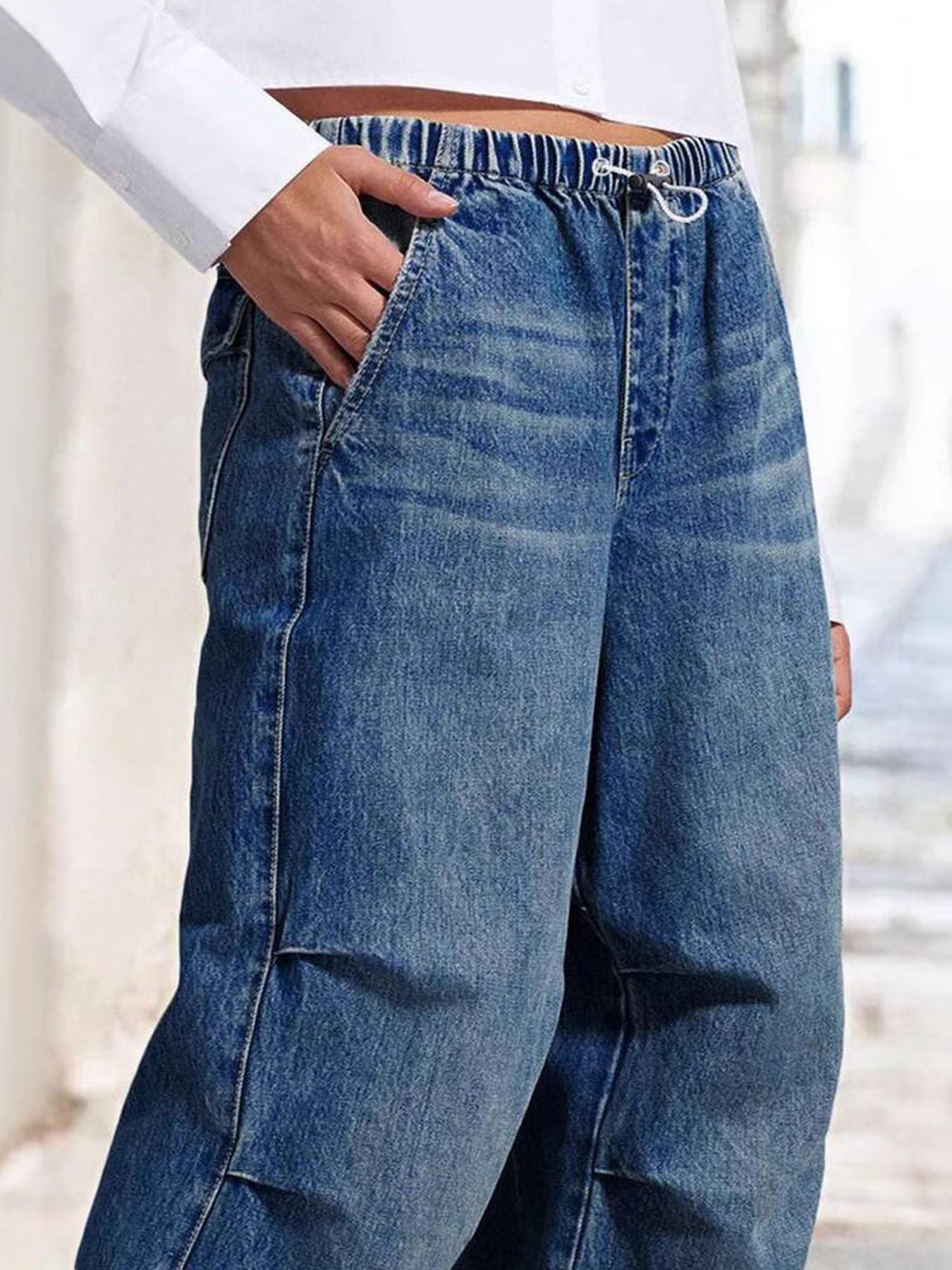 Lariful Loose Pleated Jeans