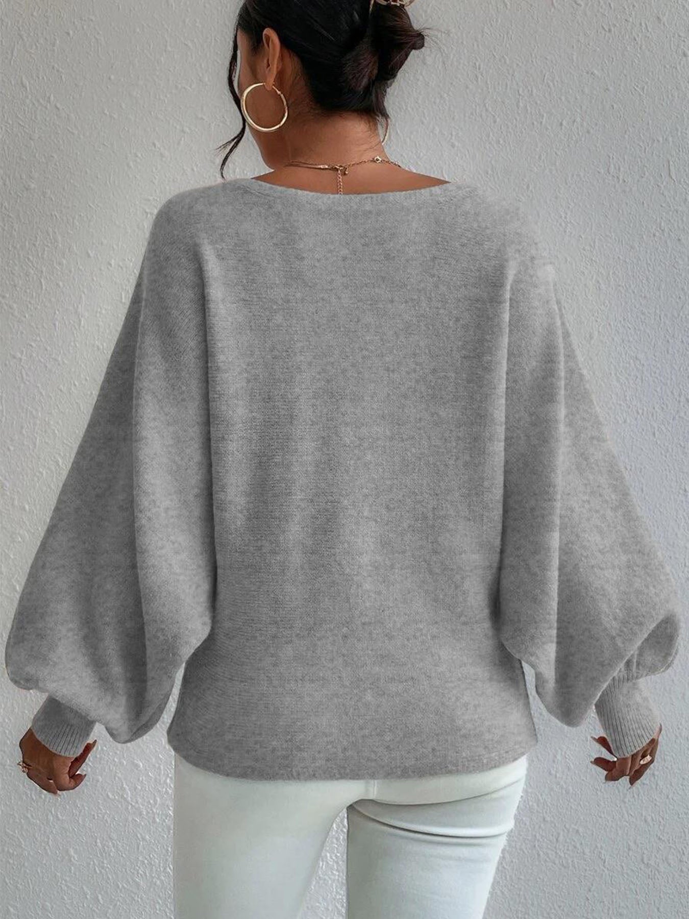 Lariful Knitted Gray Sweater