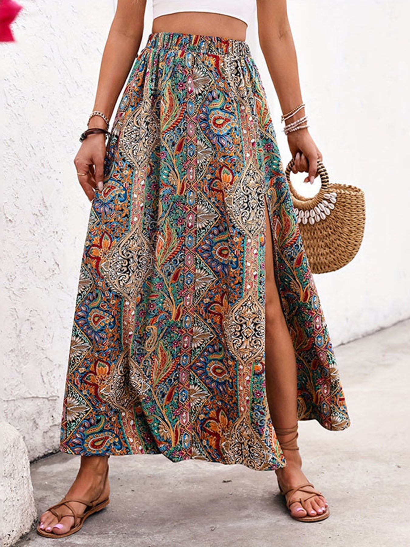 Lariful Ethnic Print Skirt