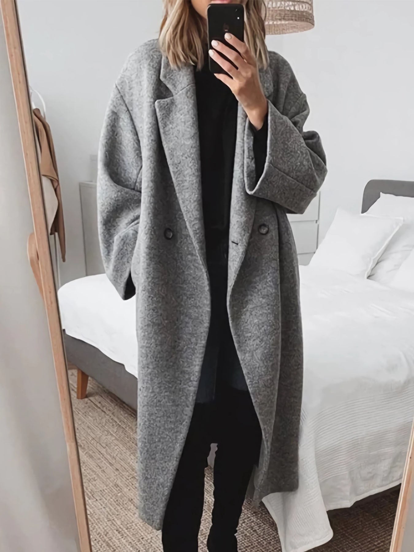 Lariful Woolen Trench Long Coat