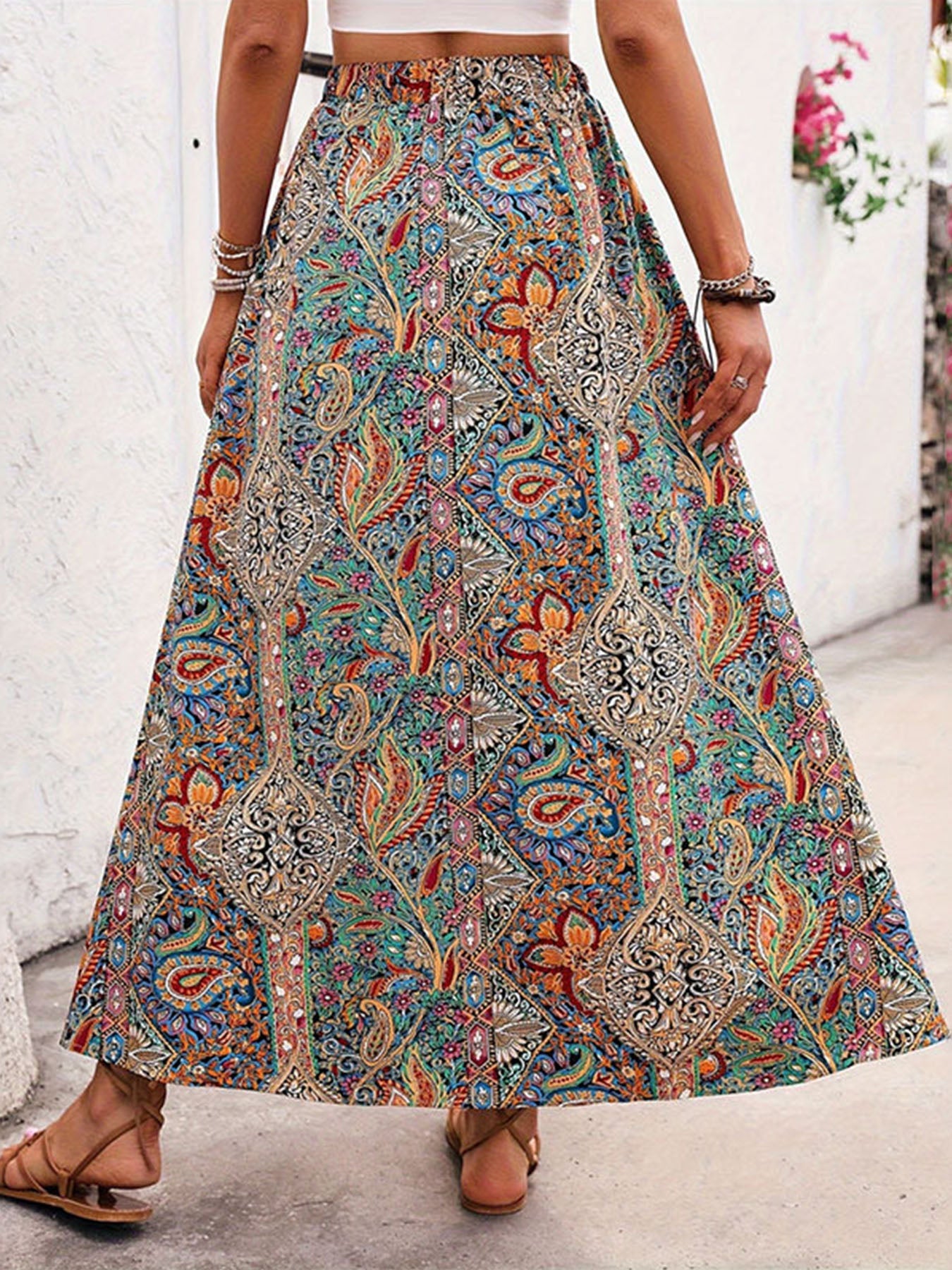 Lariful Ethnic Print Skirt