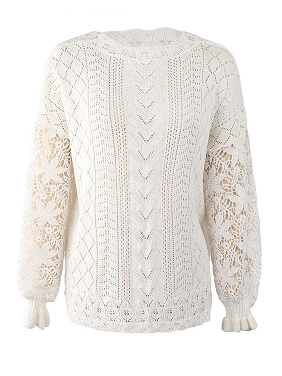 Lariful Lace Hollow Sweater