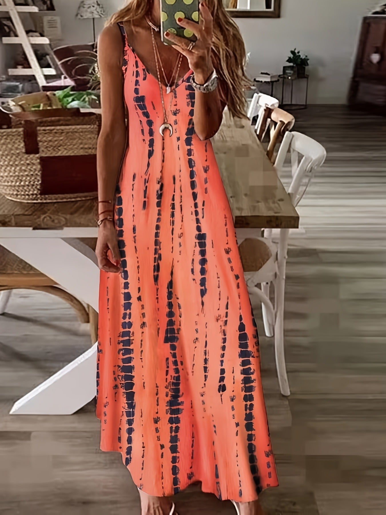 Lariful Orange Print Dress