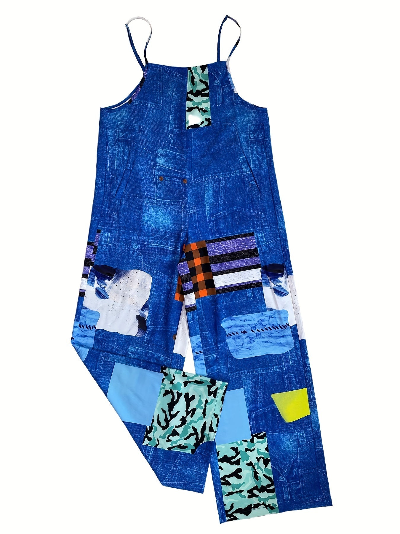 Lariful Patchwork Overall Jumpsuits
